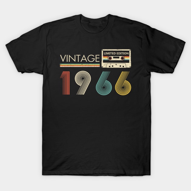 Vintage 1966 Limited Edition Cassette 58th Birthday T-Shirt by Kontjo